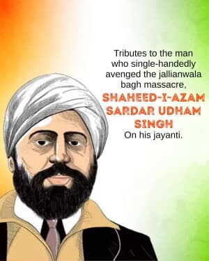 Shaheed Udham Singh Jayanti event poster