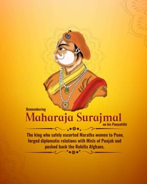 Maharaja Surajmal Punyatithi flyer