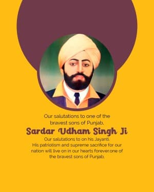 Shaheed Udham Singh Jayanti post