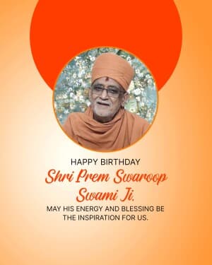 Prem Swaroop Swami Birthday flyer