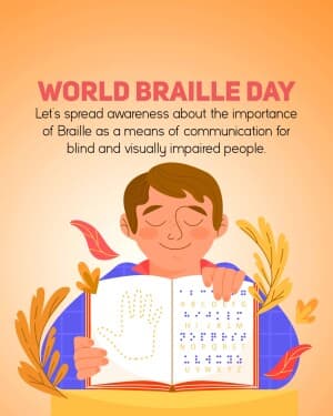 World Braille Day whatsapp status poster