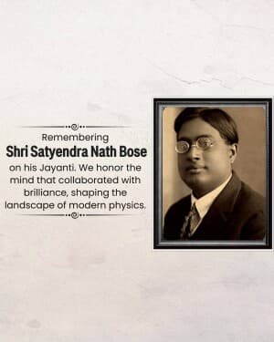 Satyendra Nath Bose Jayanti flyer