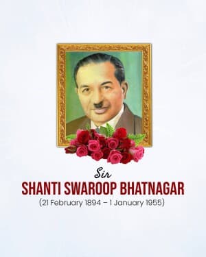 Shanti Swaroop Bhatnagar Punyatithi illustration