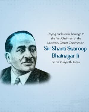 Shanti Swaroop Bhatnagar Punyatithi flyer