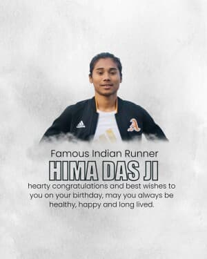 Hima Das Birthday flyer