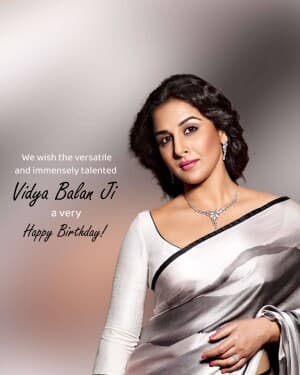 Vidya Balan Birthday flyer