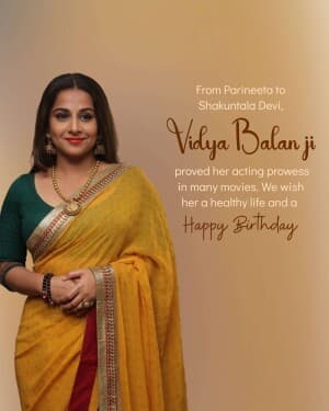 Vidya Balan Birthday event poster