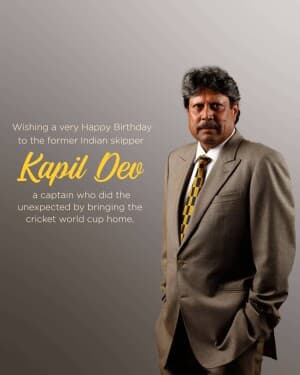 Kapil Dev Birthday poster