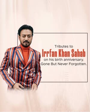 Irrfan Khan Jayanti event poster