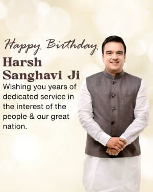 Harsh Sanghavi Birthday flyer