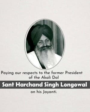 Harchand Singh Longowal Jayanti banner