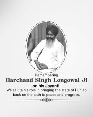 Harchand Singh Longowal Jayanti post