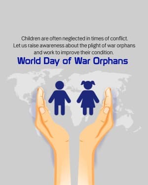 World Day Of War Orphans whatsapp status poster