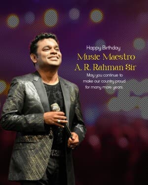 A. R. Rahman Birthday flyer