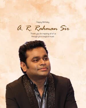 A. R. Rahman Birthday event poster