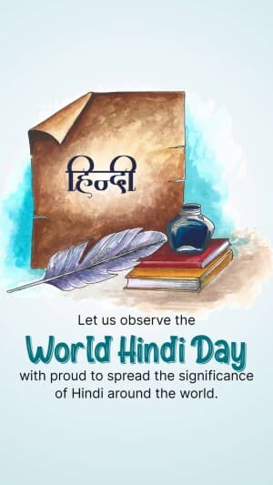 World Hindi Day Insta Story graphic