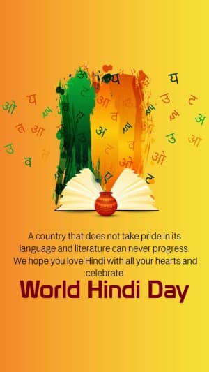 World Hindi Day Insta Story post