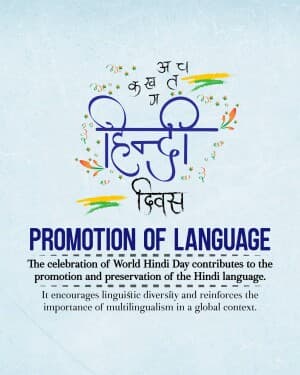 Importance of World Hindi Day whatsapp status poster