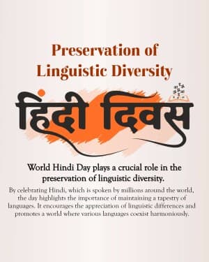 Importance of World Hindi Day flyer