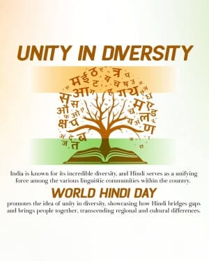 Importance of World Hindi Day event poster