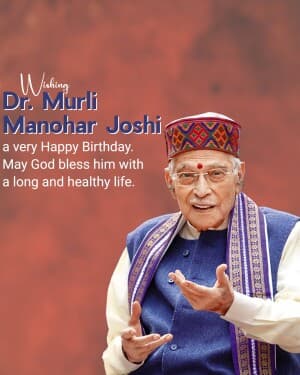 Murli Manohar Joshi Birthday flyer