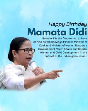 Mamata Banerjee Birthday flyer