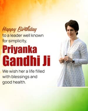 Priyanka Gandhi Birthday poster