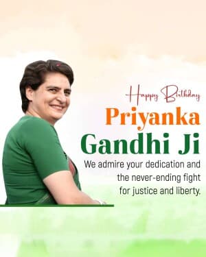 Priyanka Gandhi Birthday banner