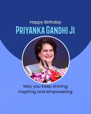 Priyanka Gandhi Birthday flyer