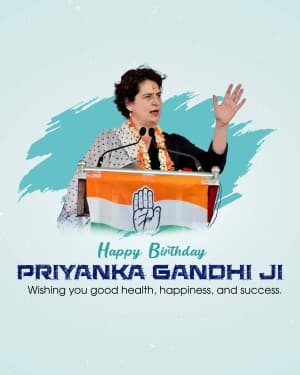 Priyanka Gandhi Birthday graphic