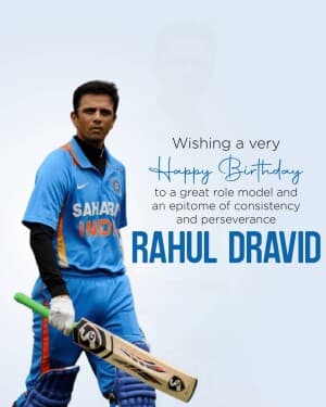 Rahul Dravid Birthday illustration