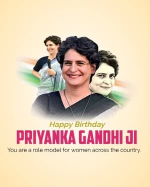 Priyanka Gandhi Birthday illustration