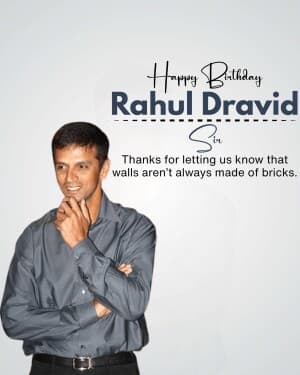 Rahul Dravid Birthday event poster