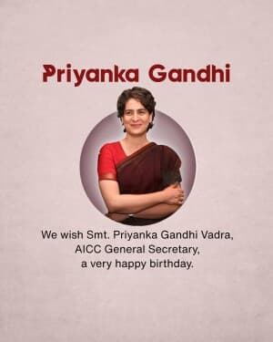 Priyanka Gandhi Birthday event poster