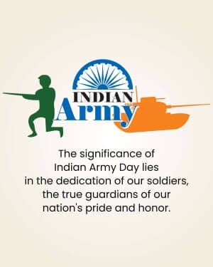 Importance of Indian Army Day event poster