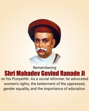 Mahadev Govind Ranade Punyatithi flyer