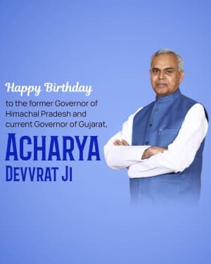 Acharya Devvrat Birthday flyer