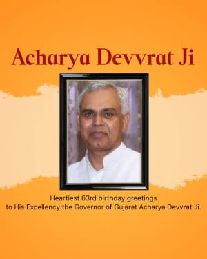 Acharya Devvrat Birthday banner