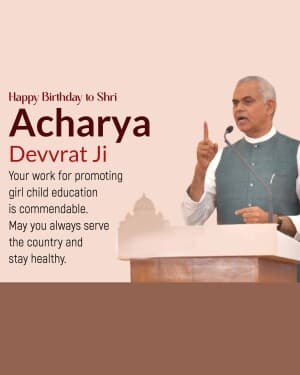 Acharya Devvrat Birthday event poster