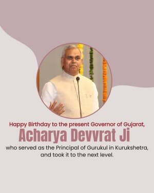 Acharya Devvrat Birthday post