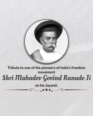 Mahadev Govind Ranade Jayanti graphic