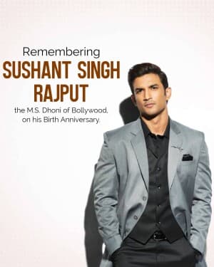 Sushant Singh Rajput Birth Anniversary flyer