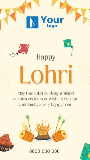 Lohri Wishes Templates Instagram Post template