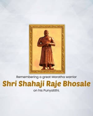 Shahaji Raje Bhosale Punyatithi poster