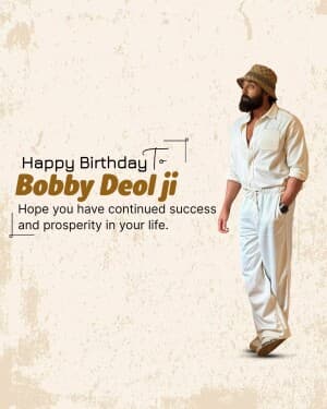 Bobby Deol Birthday event poster