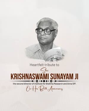 Krishnaswamy Subrahmanyam Jayanti flyer