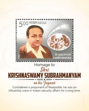 Krishnaswamy Subrahmanyam Jayanti graphic