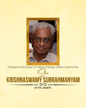 Krishnaswamy Subrahmanyam Jayanti illustration