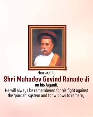 Mahadev Govind Ranade Jayanti flyer