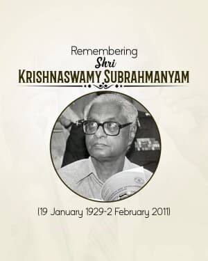 Krishnaswamy Subrahmanyam Jayanti post